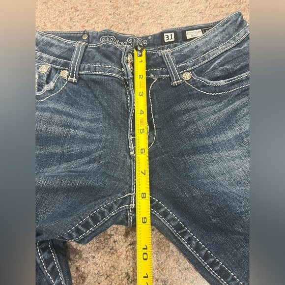 Miss Me Jeans JP5002 Bootcut Dark Wash Embellished Pockets Size 31x31 - Picture 9 of 11